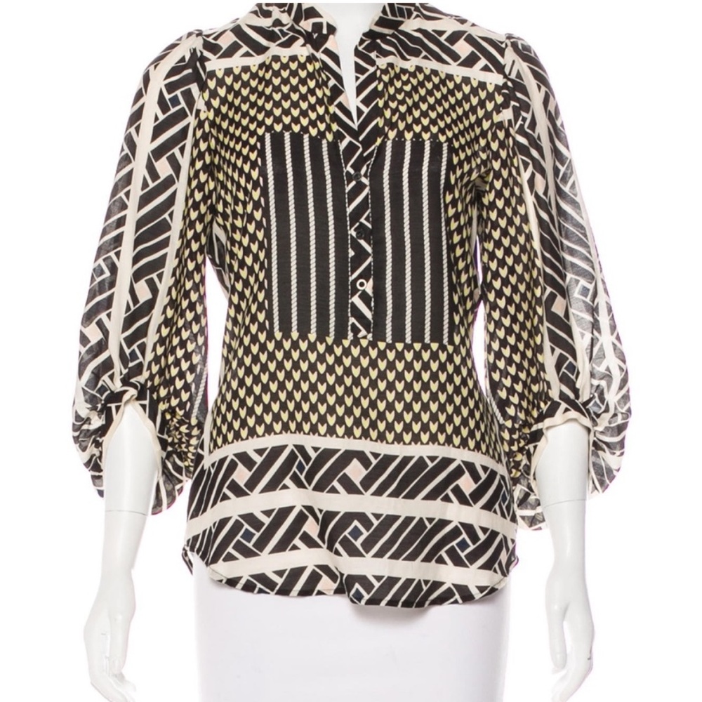 DVF Syrahni Silk blend Tunic Blouse